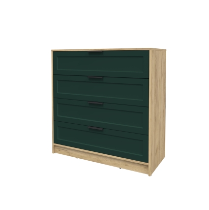 Kомод Тренд КТ-К100 (Дуб золотой ЛДСП/ Изумруд ЛМДФ) Ш1000 В1020 Г451